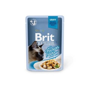 Консерва д/котов Brit Premium Cat pouch 85 g филе курицы в соусе