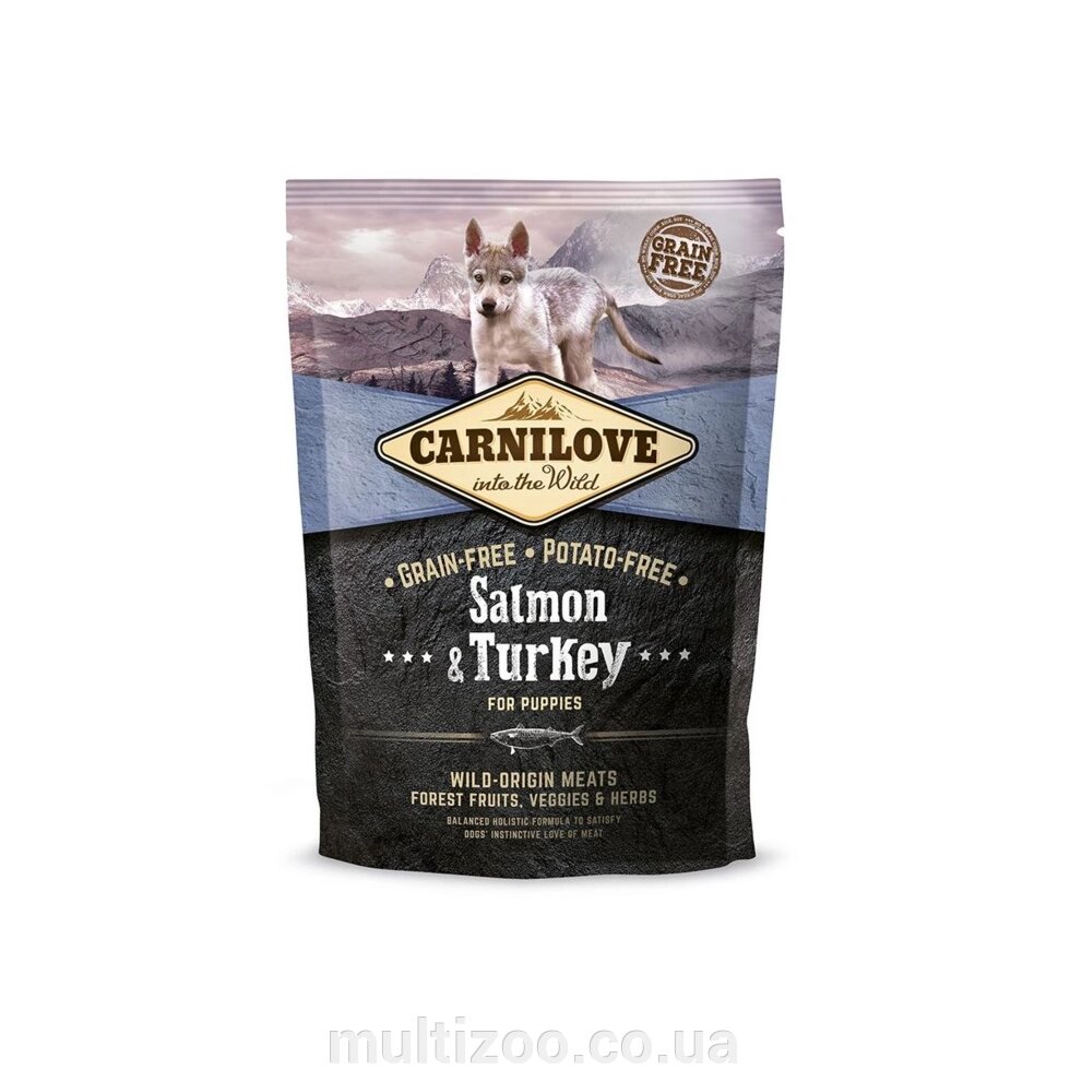 Сухий корм для цуценят всіх порід Carnilove Salmon & Turkey Puppy 1,5 кг (лосось та індичка) від компанії Multizoo - зоотовари для тварин - фото 1