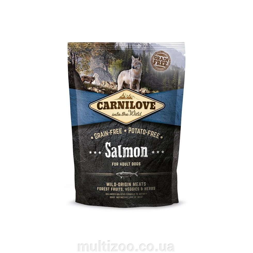 Сухий корм для дорослих собак всіх порід Carnilove Salmon Adult 1,5 кг (лосось) від компанії Multizoo - зоотовари для тварин - фото 1
