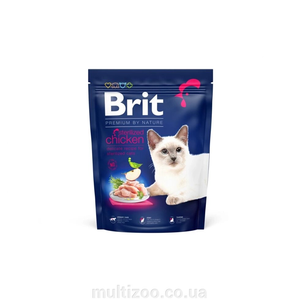 Сухий корм для котів Brit Premium by Nature Cat Adult Chicken з куркою 300 г від компанії Multizoo - зоотовари для тварин - фото 1
