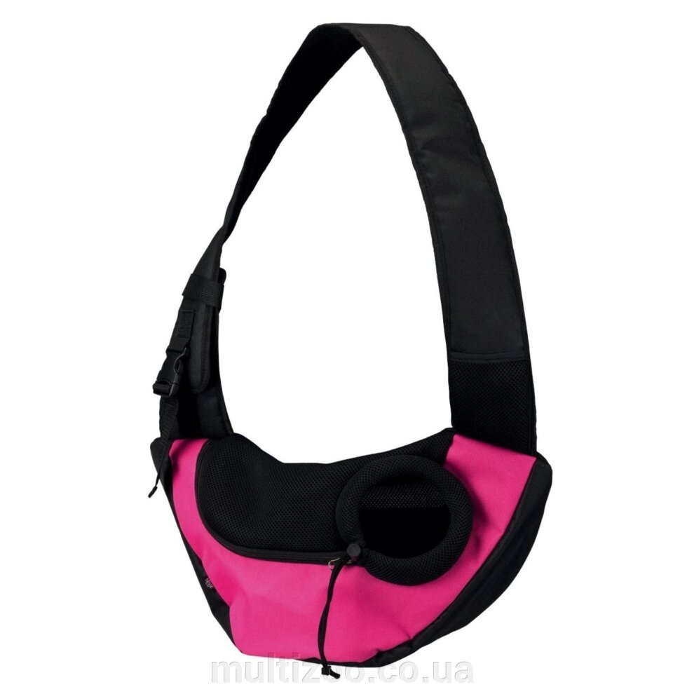 Сумка-переноска "Sling Front Bag", 50 * 25 * 18 см, текстиль, рожева / чорна від компанії Multizoo - зоотовари для тварин - фото 1