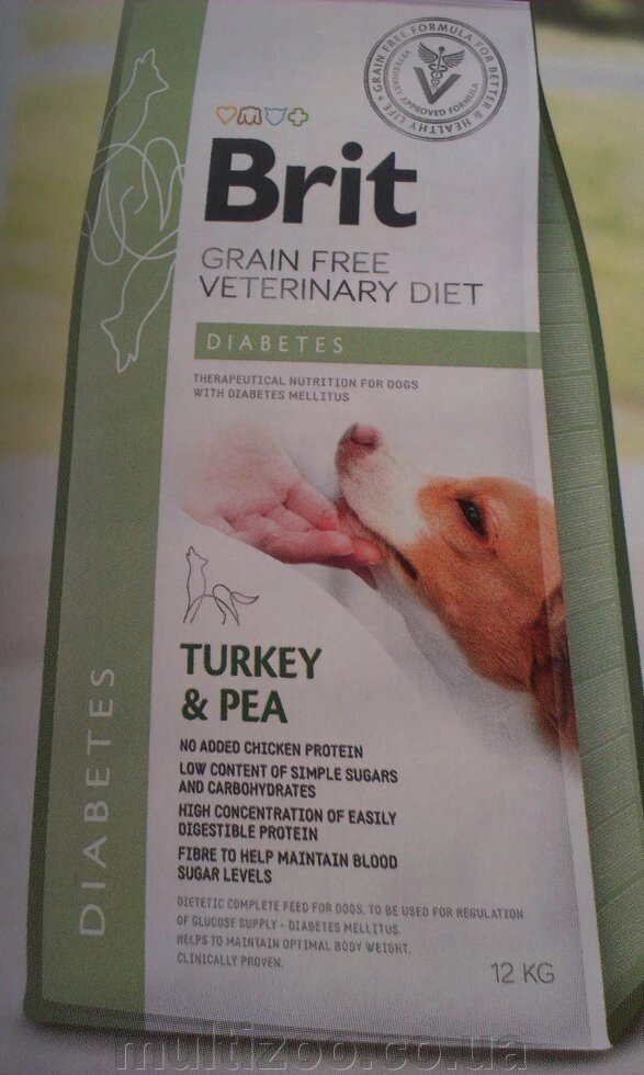 Brit GF VetDiets Dog Diabetes 2 kg при сахарном диабете с идейкой и горохом від компанії Multizoo - зоотовари для тварин - фото 1
