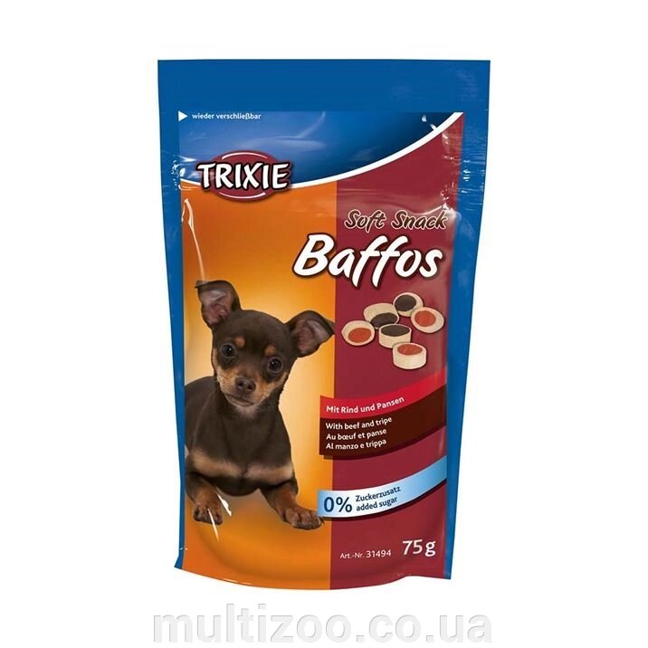 Вітаміни для собак "Baffos" яловичина, шлунок 75гр від компанії Multizoo - зоотовари для тварин - фото 1