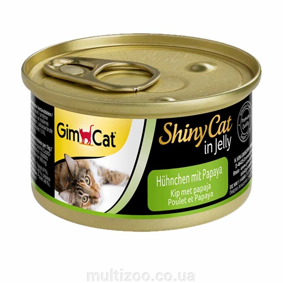 Вологий корм д / кішок Shiny Cat k 70g курка і папайя від компанії Multizoo - зоотовари для тварин - фото 1