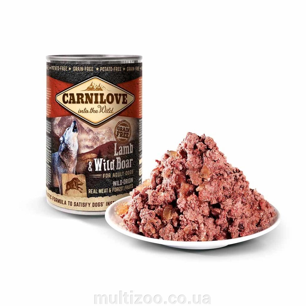 Вологий корм д / собак Carnilove Dog k 400 g з ягням і кабаном від компанії Multizoo - зоотовари для тварин - фото 1