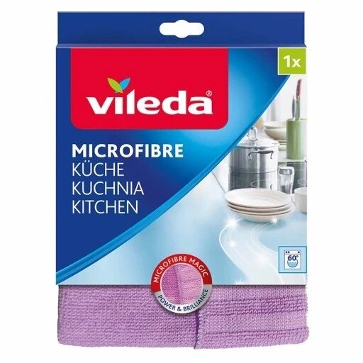 10 шт. Тряпка з мікрофібри (мікрофаза) Vileda в упаковці 1 шт. фіолетовий кухонна ганчірка з мікрофібри 2в1 від компанії Інтернет-магазин EconomPokupka - фото 1