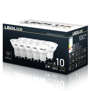 10x світлодіодна лампа Gu10 10 В = 85 В, нейтральна Premium Ledlux, не блимає