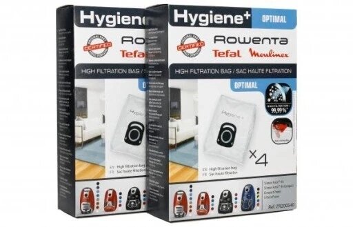 2 Синтетичні мішки для пилососів Hygiene+ Optimal 4 шт ZR200540 Hygiene+ Optimal пакети для пилососа Rowenta від компанії Інтернет-магазин EconomPokupka - фото 1