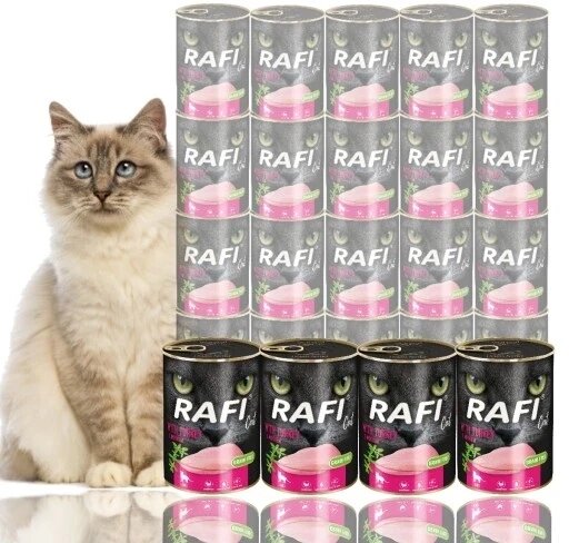 24x Вологий корм для котів Rafi Cat з індичкою 400 г від компанії Інтернет-магазин EconomPokupka - фото 1