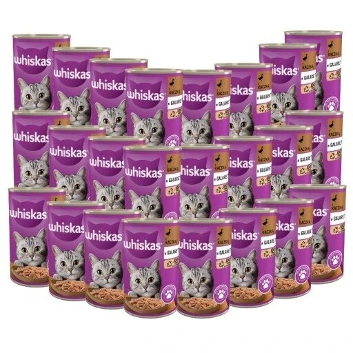 24x Вологий корм для котів Whiskas качка 0,4 кг від компанії Інтернет-магазин EconomPokupka - фото 1