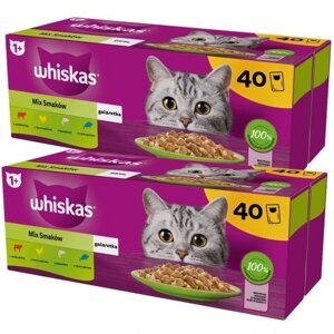 2x Вологий корм для котів Whiskas суміш смаків 3,4 кг