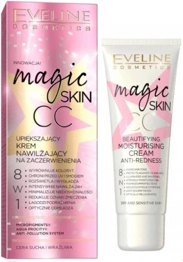 3 шт. Крем Cc Eveline Cosmetics Magic Skin для світлої шкіри спф до 10 50 мл прикрашаєчи почервоніння 8 в 1 50мл від компанії Інтернет-магазин EconomPokupka - фото 1