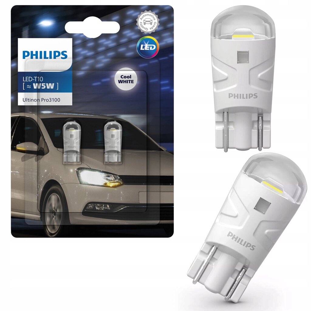 3 шт. Лампочки Philips Cu31 W5w 0,74 2 шт. Led Ultinon Pro3100 T10 6000k від компанії Інтернет-магазин EconomPokupka - фото 1