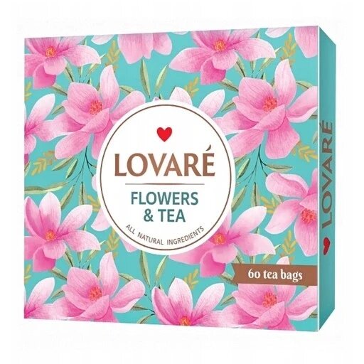 3 шт. Набір чаїв Lovare Flowers & Tea з 12-ма смаками 60 шт. весняний ідеальний подарунок в конверті від компанії Інтернет-магазин EconomPokupka - фото 1