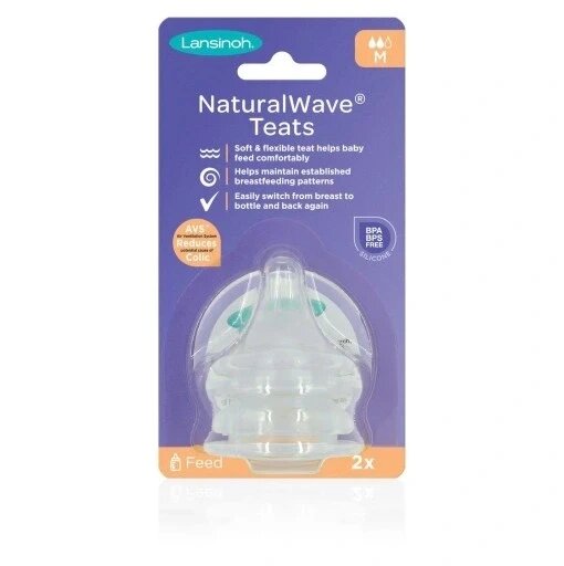 3 шт. Соска Lansinoh з силікону 3 м+ для годування Natural Wave середній потік 3-6міс 2шт від компанії Інтернет-магазин EconomPokupka - фото 1