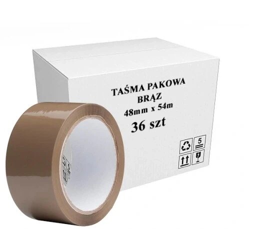 36 пакувальна стрічка коричнева 48/60y акрилова клейка 54 м 36 шт. від компанії Інтернет-магазин EconomPokupka - фото 1