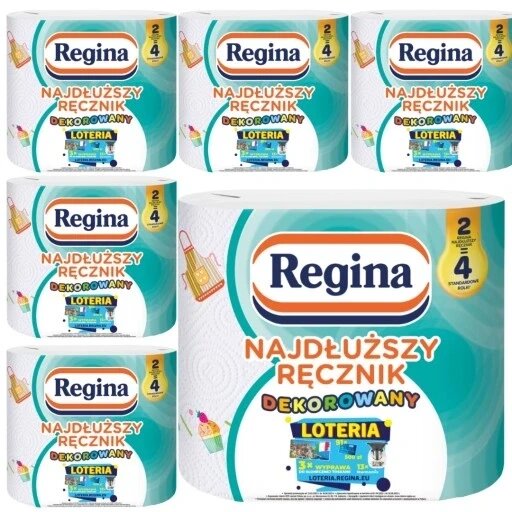 6  білий паперовий рушник Regina LONGEST з принтом SET X6 від компанії Інтернет-магазин EconomPokupka - фото 1