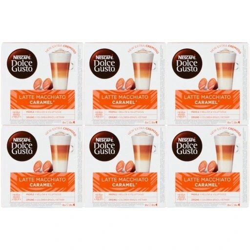 6 Капсули Nescafe Dolce Gusto Latte Macchiato Caramel 145,6 г 16 шт від компанії Інтернет-магазин EconomPokupka - фото 1