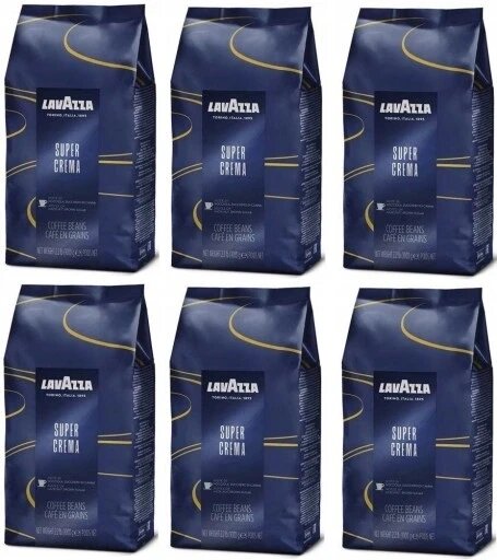 6 Кава в зернах Lavazza Super Crema 1000 г від компанії Інтернет-магазин EconomPokupka - фото 1