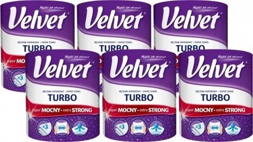 6 паперовий рушник Velvet Turbo білий від компанії Інтернет-магазин EconomPokupka - фото 1