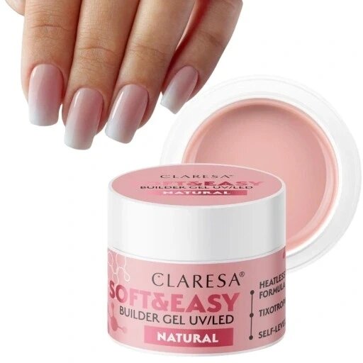 6 шт. Claresa жель Soft&easy Builder Gel Natural 12г жель для побудови нігтів саморівнюючий від компанії Інтернет-магазин EconomPokupka - фото 1