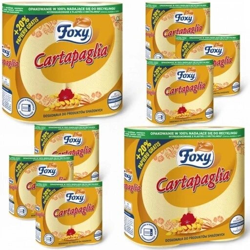 8 Целюлозний паперовий рушник Foxy yellow Рушник кухонний Foxy Cartapaglia 16 рулонів від компанії Інтернет-магазин EconomPokupka - фото 1