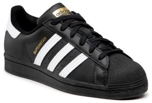 Adidas жіноче спортивне взуття Superstar J розмір 36 2/3 Originals чорне золоте шкіряне Ef5398