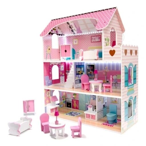 Aga ляльковий будиночок + меблі 70см рожевий від компанії Інтернет-магазин EconomPokupka - фото 1