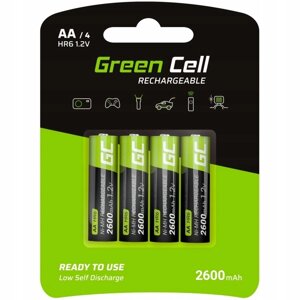 Акумуляторні батарейки Green Cell AA (R6) 2600 mAh 4шт.