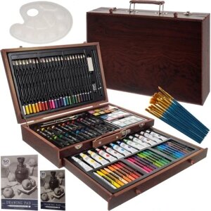 Арт-набір Maaleo 21644 128 предметів для художнього малювання дітей пластикові олівці фарби валіза
