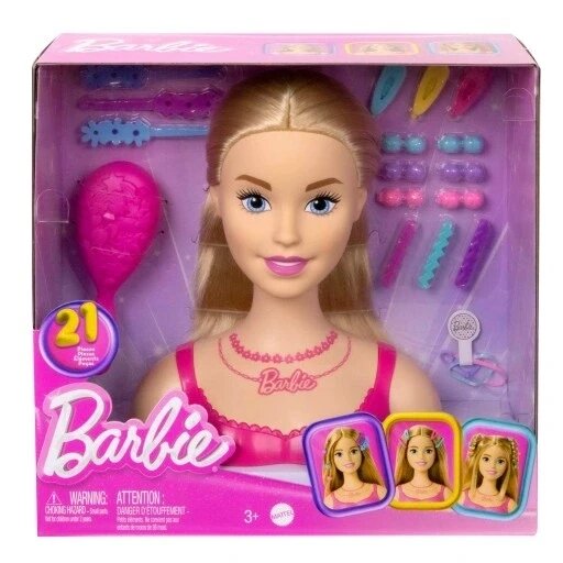 Барбі Barbie Styling Head Blonde Hair Hmd88 + 20 аксесуарів від компанії Інтернет-магазин EconomPokupka - фото 1