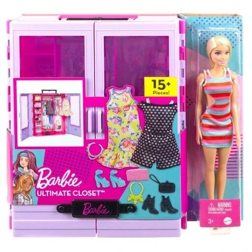 Барбі шафа з лялькою та аксесуарами Hjl66 Barbie від компанії Інтернет-магазин EconomPokupka - фото 1