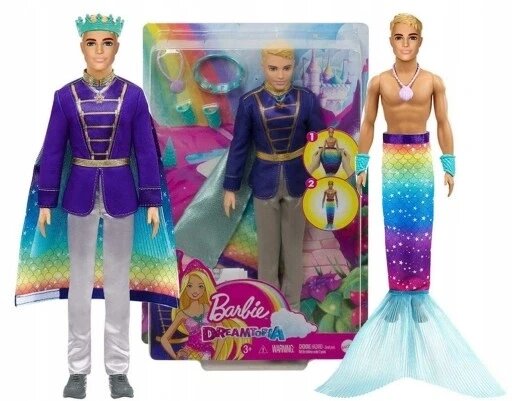 Barbie Dreamtopia 2in1 Prince Mermaid Transformation Gtf93 лялька барбі кен русалка перетворення принца русалок від компанії Інтернет-магазин EconomPokupka - фото 1