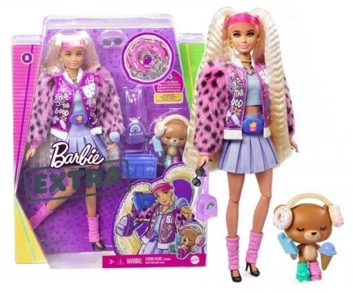 Barbie Extra GYJ77 Лялька + ведмедик на роликових ковзанах + аксесуари від компанії Інтернет-магазин EconomPokupka - фото 1