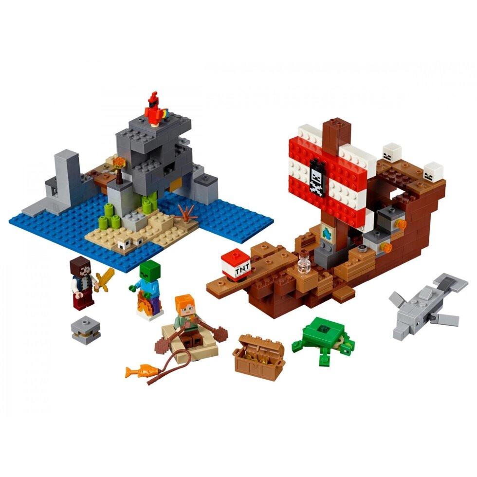 Блоковий конструктор LEGO Minecraft Пригоди на піратському кораблі (21152) від компанії Інтернет-магазин EconomPokupka - фото 1