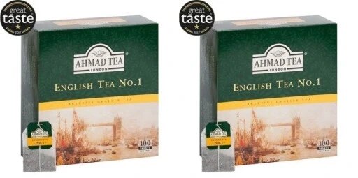 Чорний експрес-чай Ahmad Tea 200г х English No. 1 100 пакетиків з биркою від компанії Інтернет-магазин EconomPokupka - фото 1