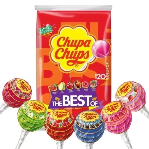 Chupa Chups льодяники різноманітних смаків (1шт.) "the Best Of" 7 смаків 120 штук велика пачка від компанії Інтернет-магазин EconomPokupka - фото 1