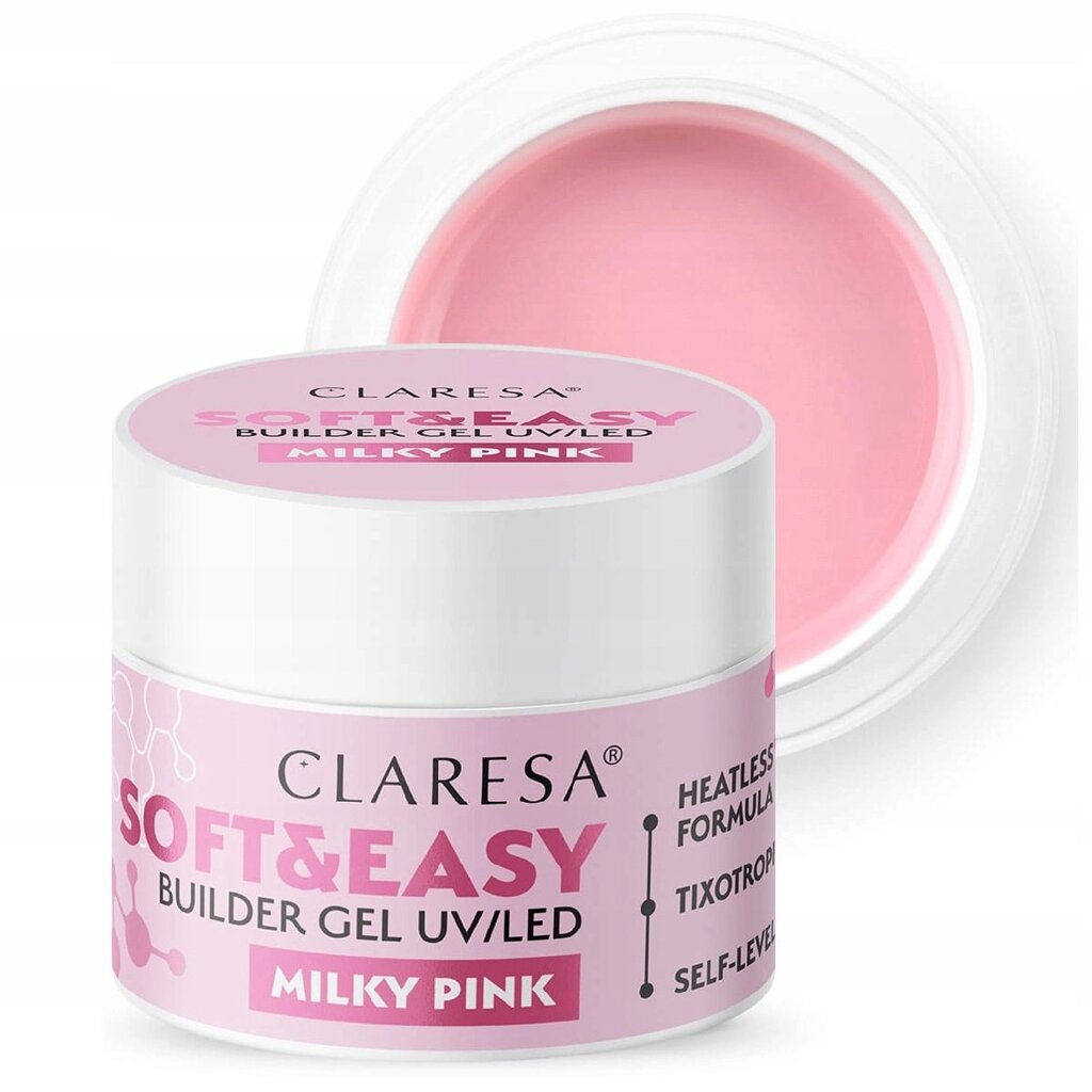 Claresa Soft&easy Builder жель для збільшення нігтів Milky Pink 45г від компанії Інтернет-магазин EconomPokupka - фото 1