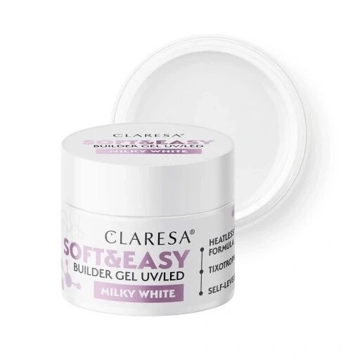 Claresa Soft&easy Milky White 45 г гель для створення нігтів 45г від компанії Інтернет-магазин EconomPokupka - фото 1