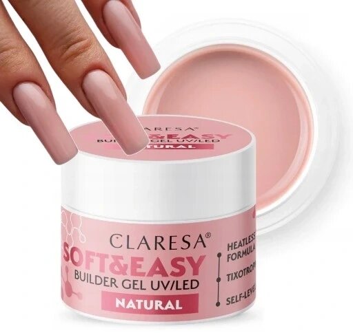 Claresa Soft & Easy Natural 45 г жел для нарощування нігтів самовирівнювальний 45г від компанії Інтернет-магазин EconomPokupka - фото 1