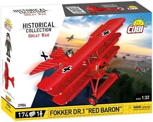 Cobi 2986 історична колекція Great War Fokker Dr. 1 Red Baron 174 цегли від компанії Інтернет-магазин EconomPokupka - фото 1