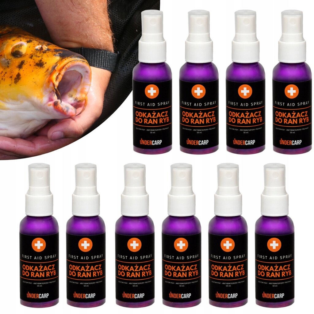 Дезінфектор для ран Undercarp First Aid Spray 50 мл для риби карпа карпова вудка 10 шт. від компанії Інтернет-магазин EconomPokupka - фото 1