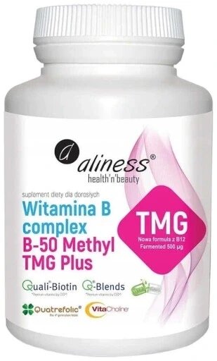 Дієтична добавка Aliness Vitamin B Complex B-50 Methyl TMG 100 капсул від компанії Інтернет-магазин EconomPokupka - фото 1