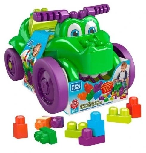 Дитяча каталка Крокодил + конструктор Gfg22 Mega Bloks Ride On Block Eater Crocodile Pusher Fisher-price від компанії Інтернет-магазин EconomPokupka - фото 1