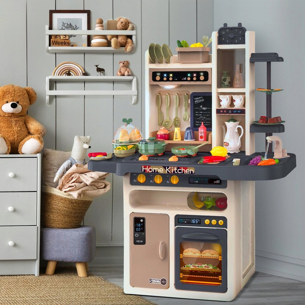 Дитяча кухня Kinderplay Home Kitchen Kp3297 велика зі світлом звуком водою парою варильником для яєць + аксесуари від компанії Інтернет-магазин EconomPokupka - фото 1