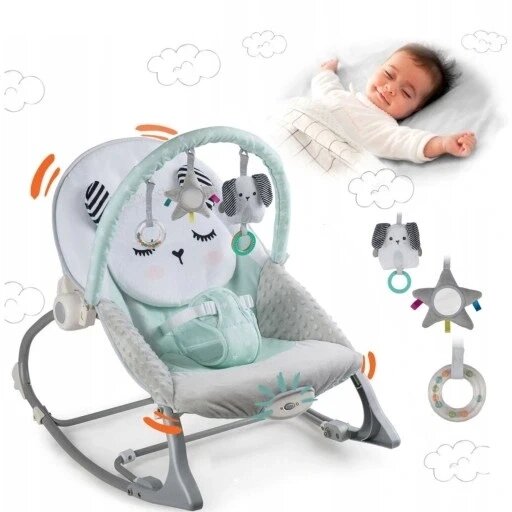 Дитяче крісло колиска Ricokids 7324 з вібрацією Baby Rocker Vibrations Nukido Mint 705101 від компанії Інтернет-магазин EconomPokupka - фото 1