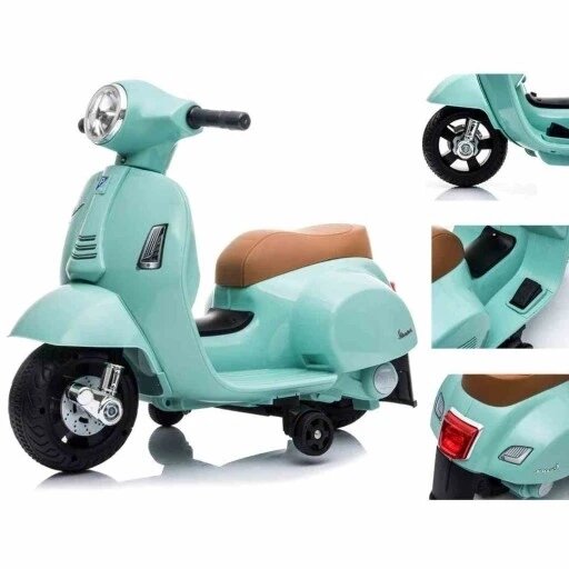 Дитячий мотоцикл скутер Sun Baby Turquoise до 25 кг Scooter Vespa акумуляторний Ride-on бірюзовий J04.003.1.1 від компанії Інтернет-магазин EconomPokupka - фото 1