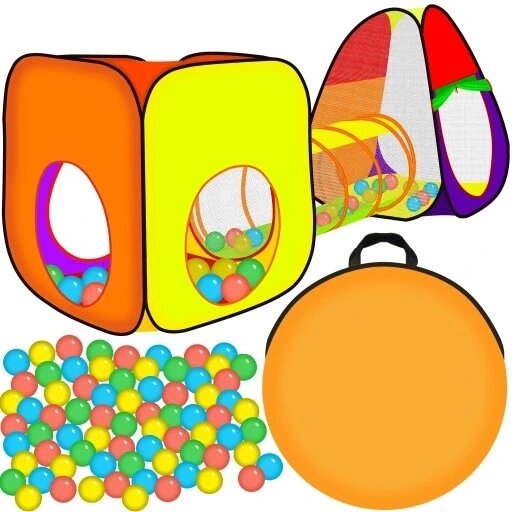 Дитячий намет з кульками Malatec 2880 Multicolor намет будиночок тунельний 200 м'ячів від компанії Інтернет-магазин EconomPokupka - фото 1