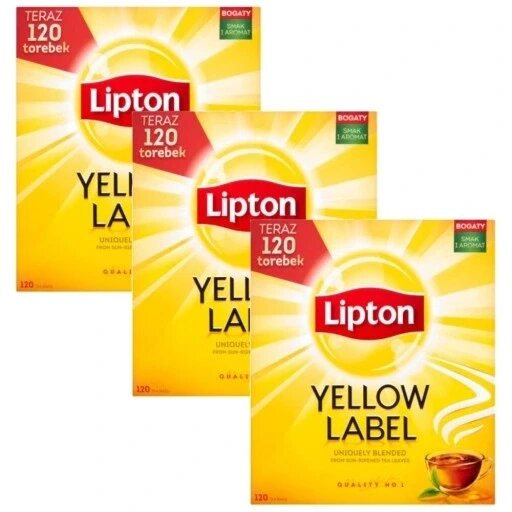 Експрес-чай Lipton Yellow Label 120 чорних пакетиків по 2 грами кожен від компанії Інтернет-магазин EconomPokupka - фото 1