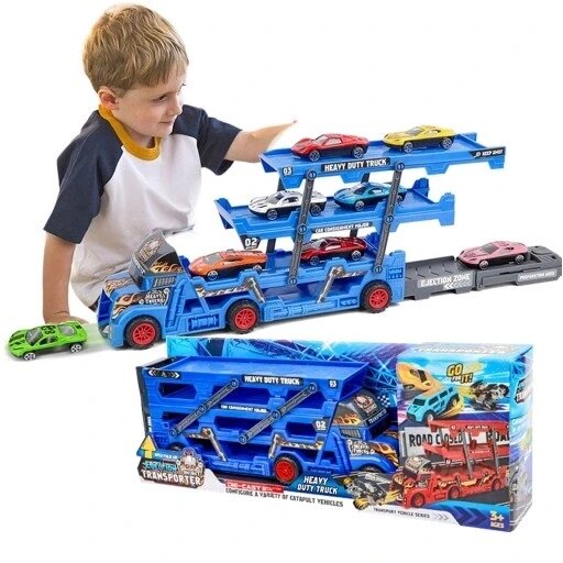 Евакуатор Truck Launcher 6 Cars Set + Springs вантажівка пускова установка 6 машин авто комплект ресори Kruzzel 22515 від компанії Інтернет-магазин EconomPokupka - фото 1